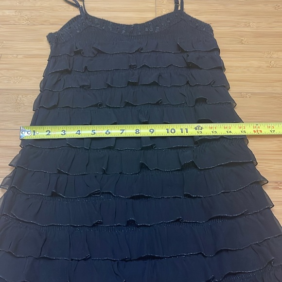 Little Black Dress Tiered Layered With Ruffles Sleeveless Women's Size S - Picture 7 of 15
